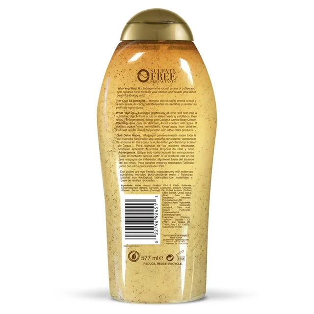 OGX Smoothing + Coconut Coffee Exfoliating Body Scrub (577ml)