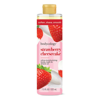 BODYCOLOGY Strawberry Cheesecake Ultra-Moisturizing Body, Bath & Shave Oil (222ml)