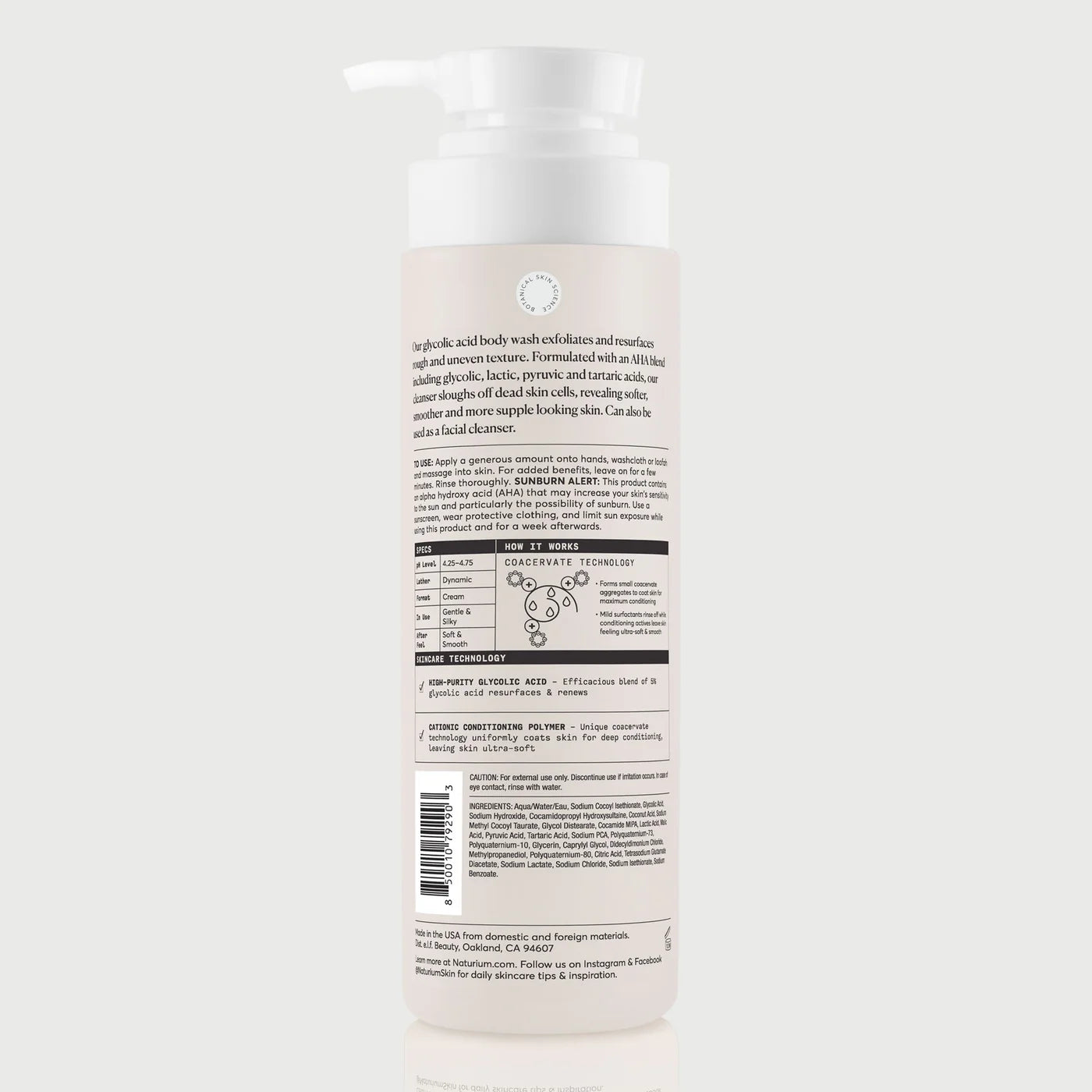 NATURIUM The Smoother Glycolic Acid Exfoliating Body Wash (500ml)