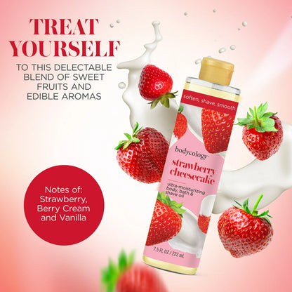 BODYCOLOGY Strawberry Cheesecake Ultra-Moisturizing Body, Bath & Shave Oil (222ml)
