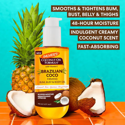 PALMER'S Brazilian Coco Firming Bum, Bust & Body Oil (192ml)